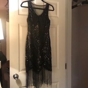 Black Vintage Flapper Dress